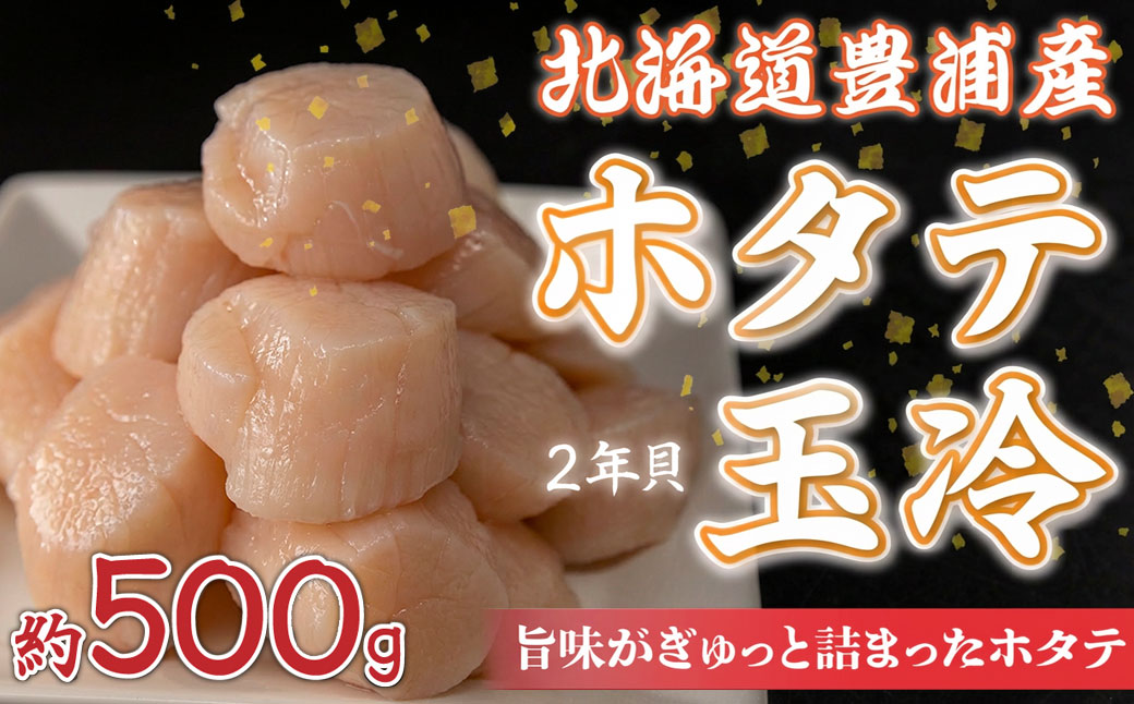 【禁輸に負けない】ホタテ 北海道 豊浦 噴火湾 礼文華 約500g 帆立 貝柱 2年貝 TYUAD002