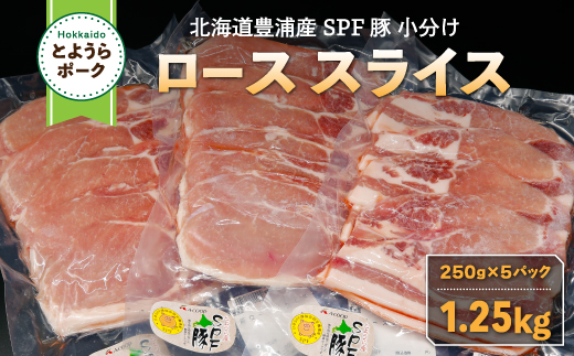 とようらポーク1.25kg ロース スライス 小分け 北海道豊浦産 SPF豚 TYUG015