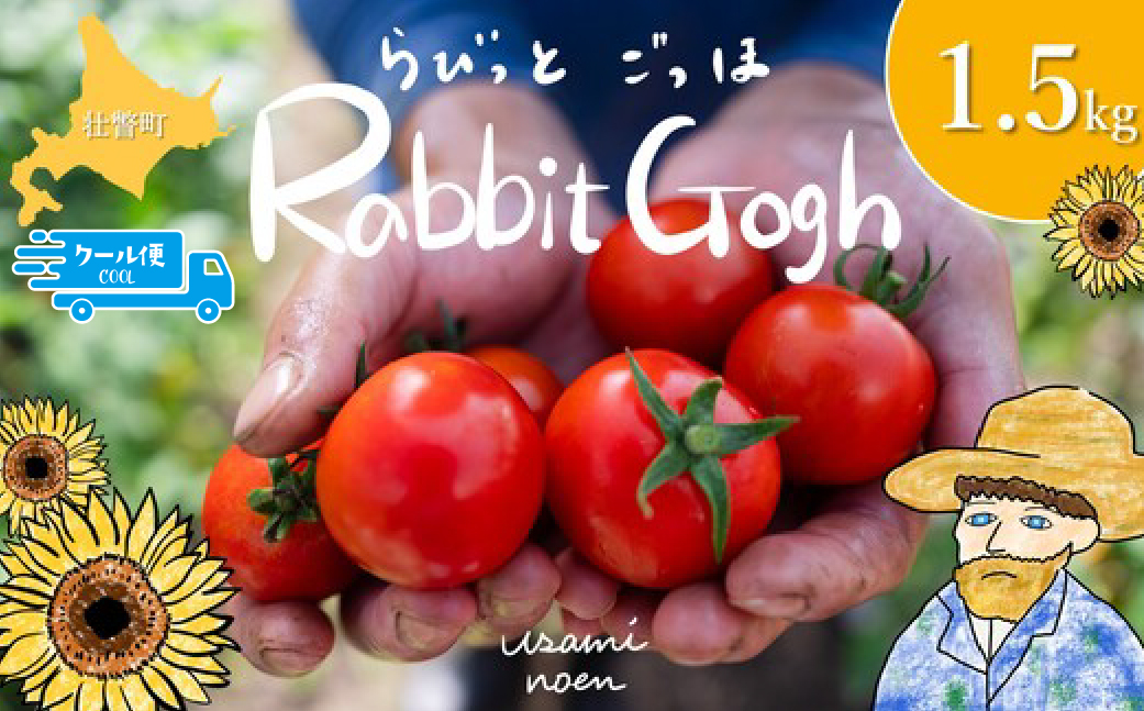 【2026年予約】極旨トマトクール便 北海道壮瞥町産 ラビットゴッホ1.5kg 中玉トマト SBTAJ002