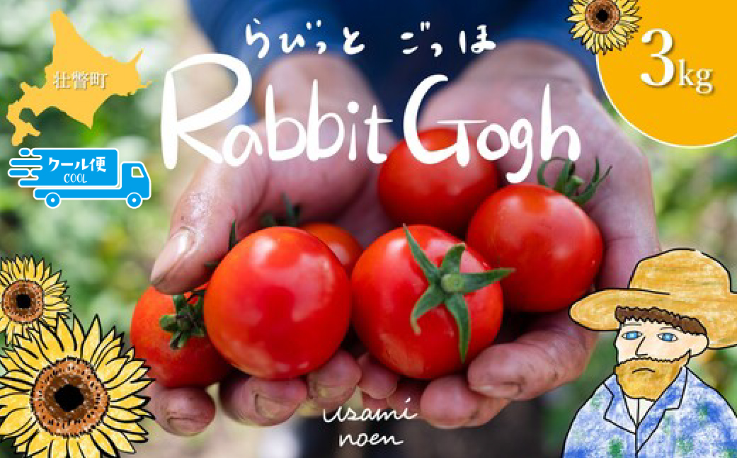 【2026年予約】極旨トマトクール便 北海道壮瞥町産 ラビットゴッホ3kg 中玉トマト SBTAJ004