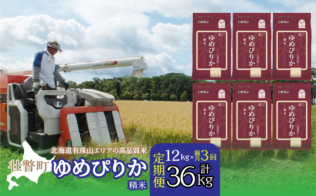 【新米】【令和7年産 隔月3回配送】（精米12kg）ホクレンゆめぴりか（精米2kg×6袋） SBTD033