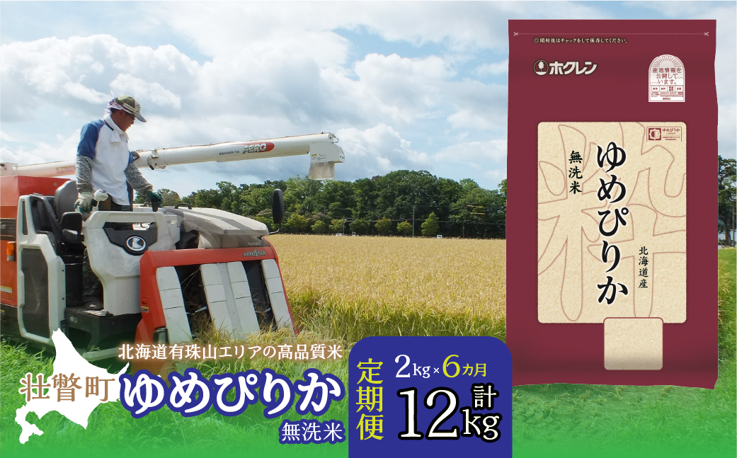 【令和7年産 6ヶ月定期配送】（無洗米2kg）ホクレンゆめぴりか SBTD047
