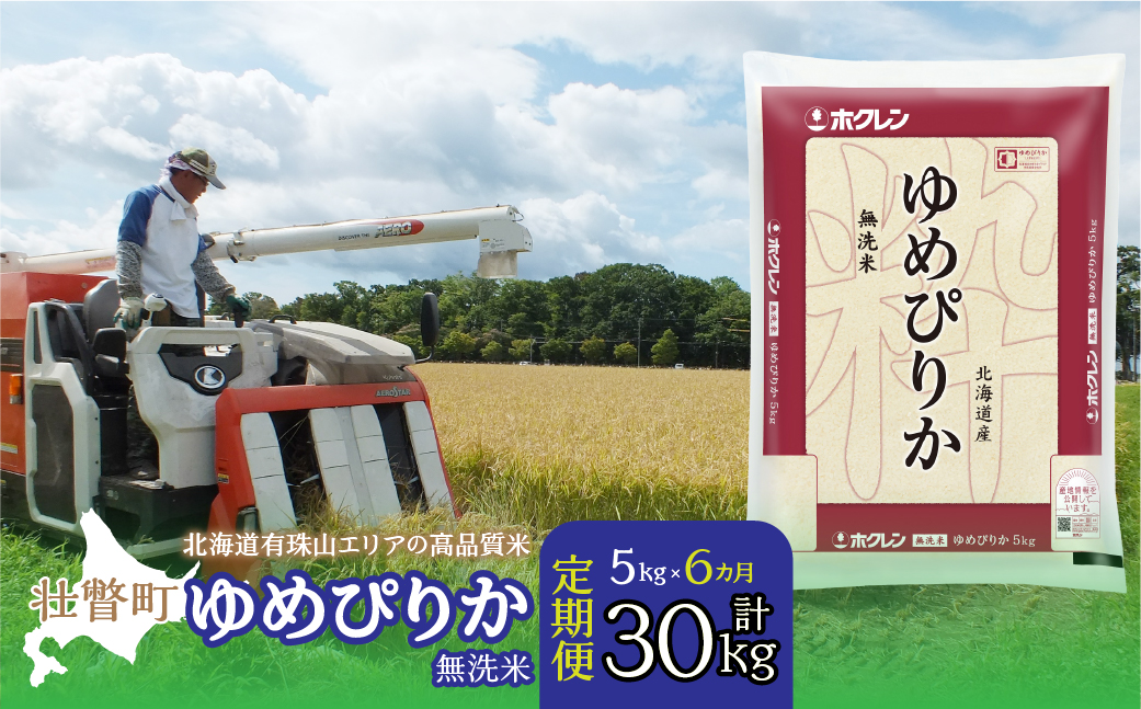 【令和7年産 6ヶ月定期配送】（無洗米5kg）ホクレンゆめぴりか SBTD060