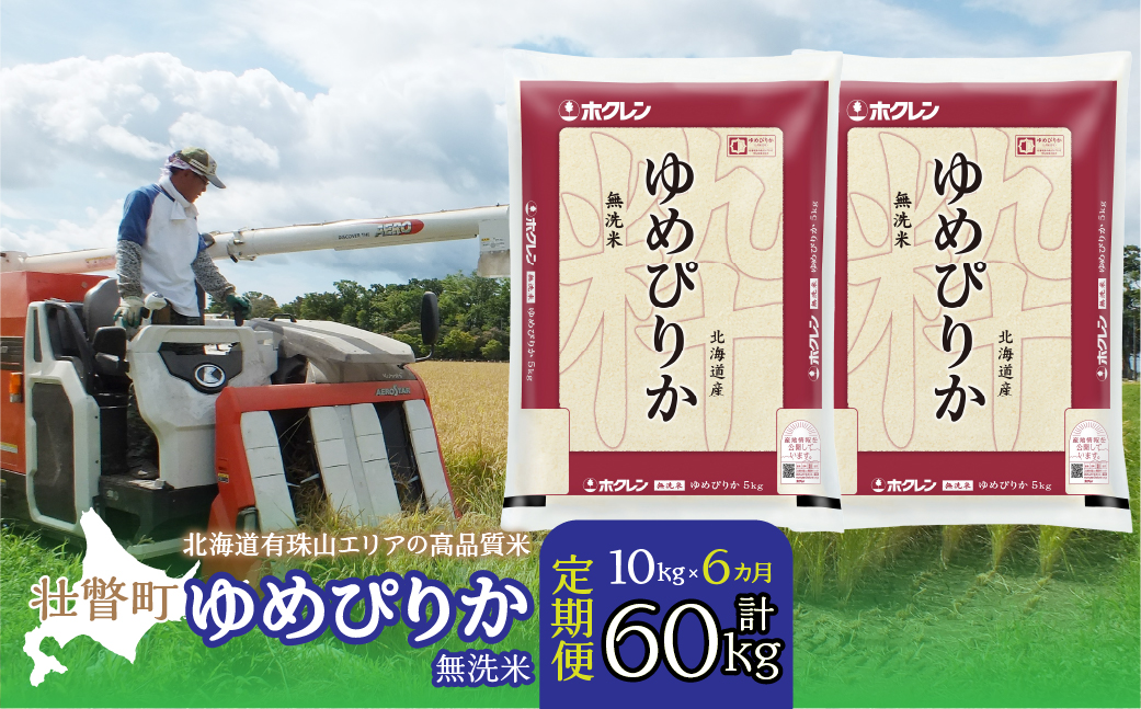 【令和7年産 6ヶ月定期配送】（無洗米10kg）ホクレンゆめぴりか（無洗米5kg×2袋） SBTD064