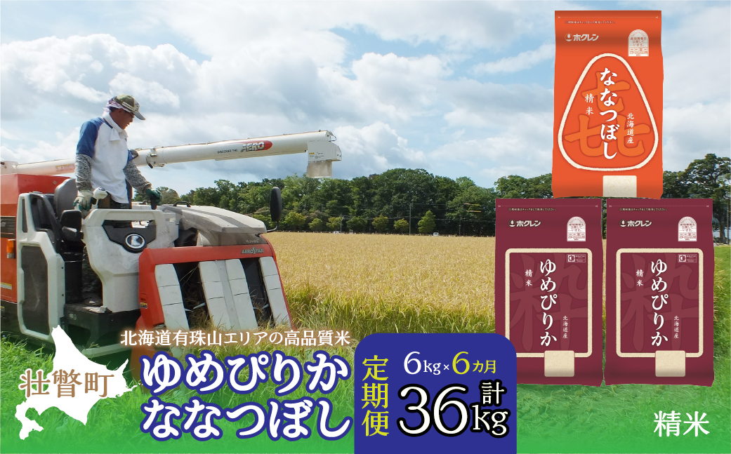 【令和7年産 6ヶ月定期配送】（精米6kg）食べ比べセット（ゆめぴりか、ななつぼし） SBTD131