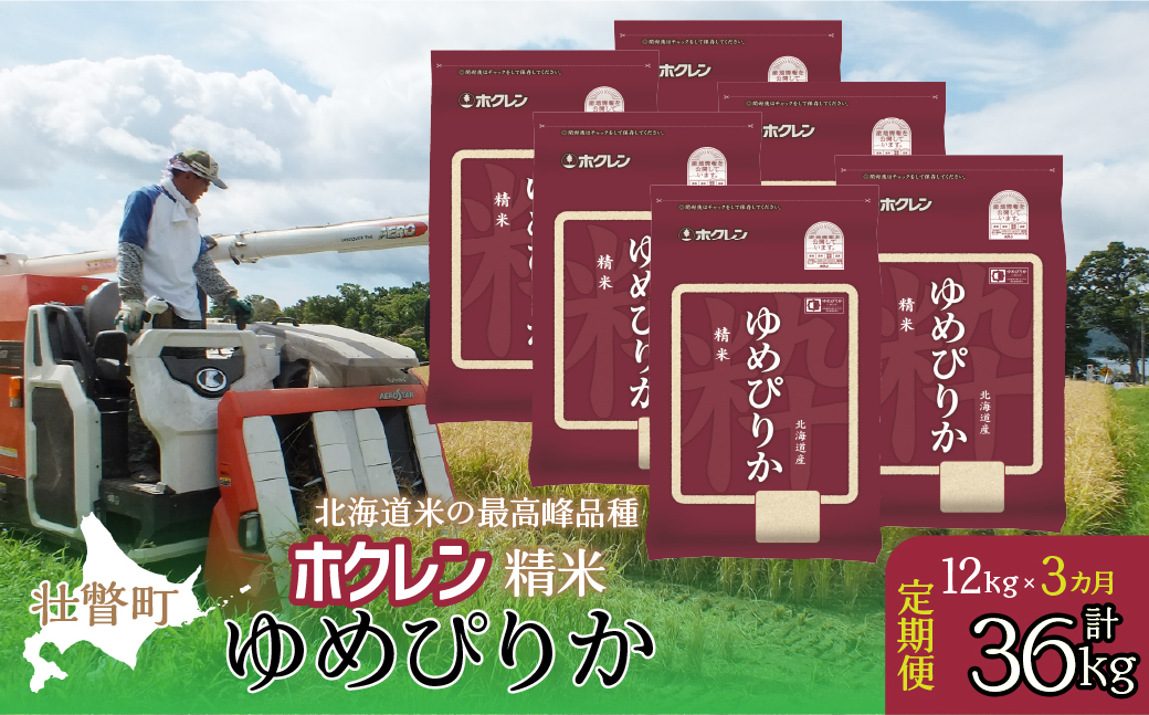 【令和7年産米】【3ヶ月定期配送】（精米12kg）ホクレンゆめぴりか（2kg×6袋） SBTD169