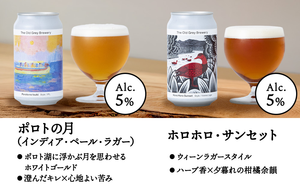 【白老町のクラフトビール】アート缶6種飲み比べ (各2本)計12本 《The Old Grey Brewery》