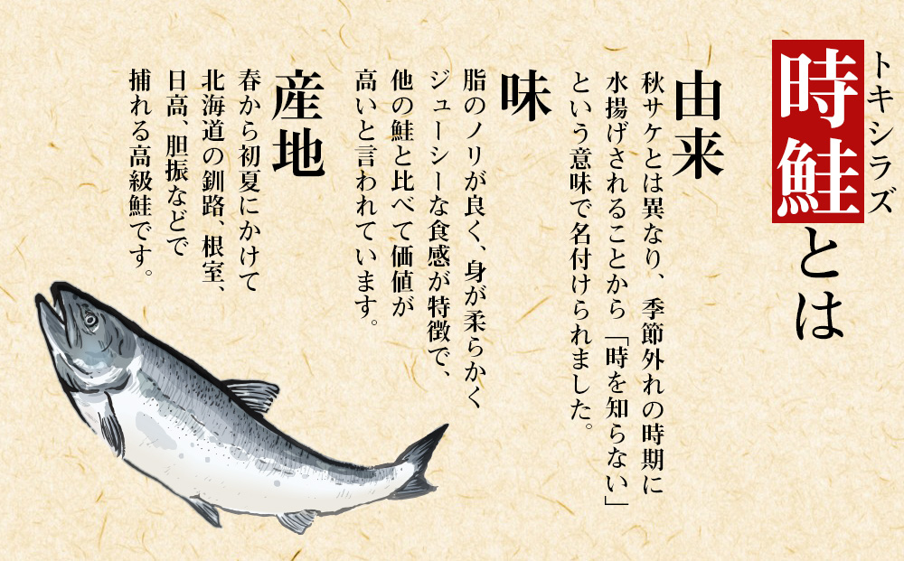 【12月19日決済確定分まで年内発送】北海道産 時鮭 姿切身 半身×3 AQ094