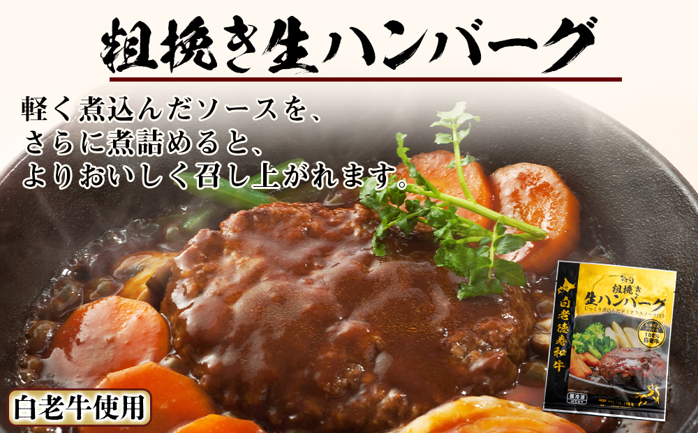 サーロインステーキ＆粗挽き生ハンバーグセット 白老牛 北海道 徳寿 BJ081