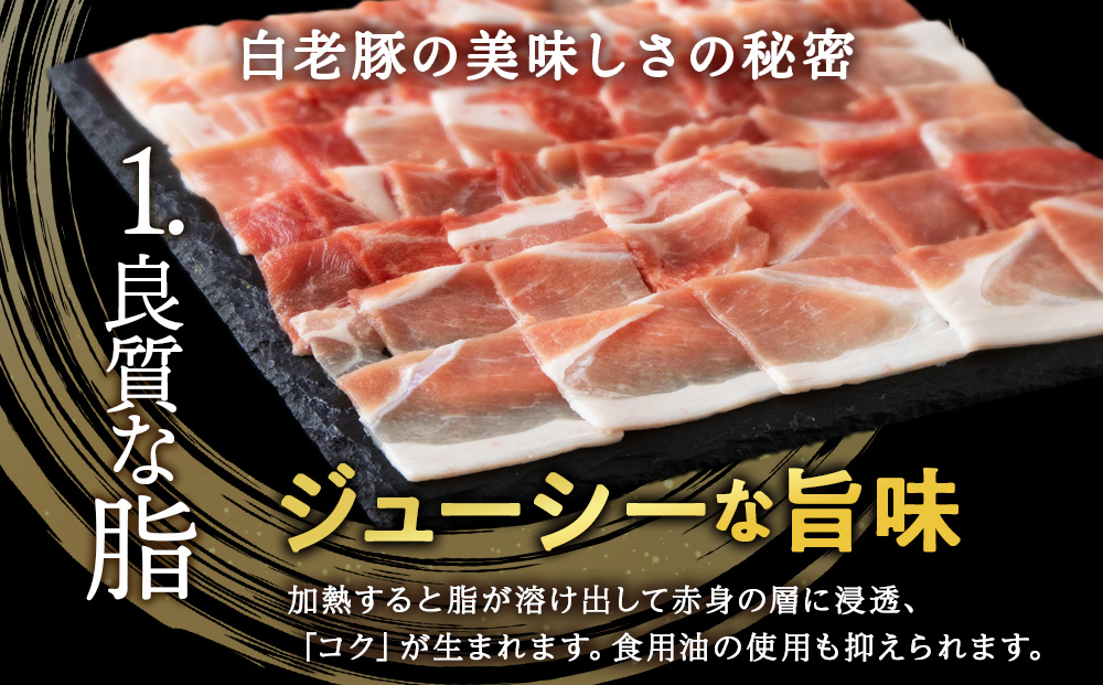 北海道産 白老豚 豚バラ焼き肉用スライス 合計1.2kg（300g×4） BV097