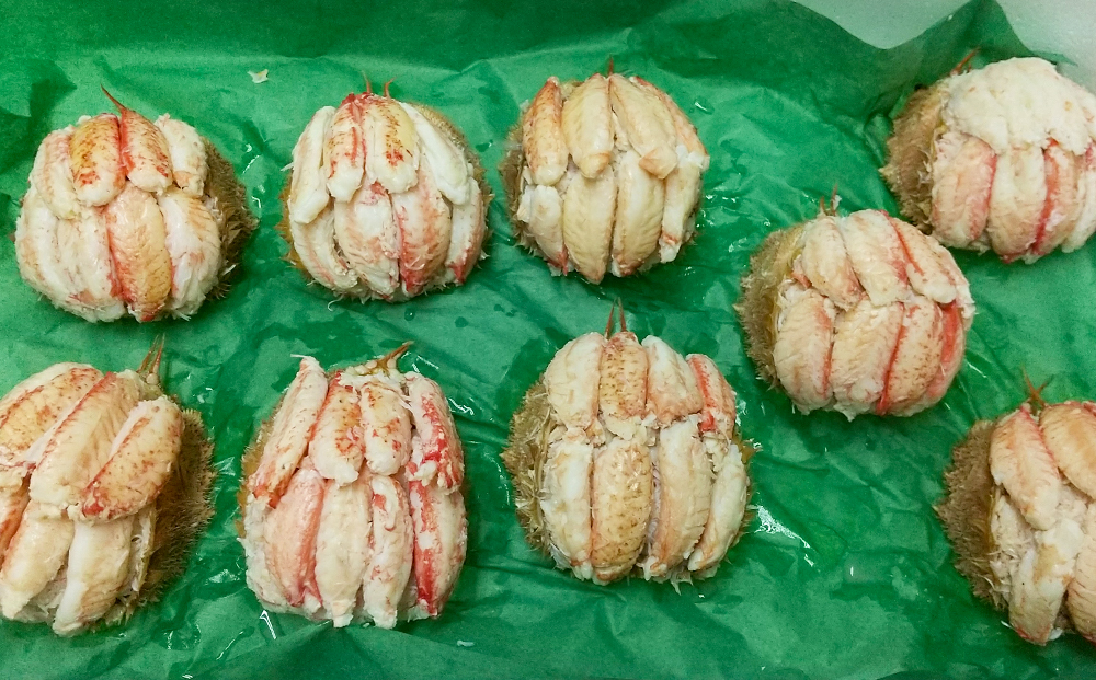 【12月20日決済確定分まで年内発送】【浜ゆで】北海道産毛ガニ甲羅盛り2個（280g前後２個） AS189