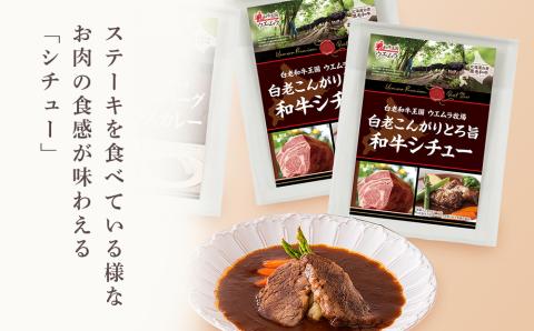 【12月20日決済確定分まで年内発送】＜ウエムラ牧場＞白老牛ハンバーグカレー・シチューセット