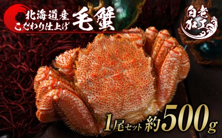 【12月20日決済確定分まで年内発送】毛蟹 ボイル済み 冷凍 1尾セット 約500g BM299
