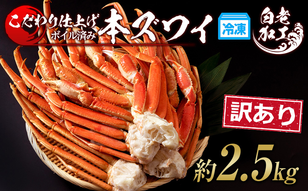 訳あり 本ズワイ蟹脚 ボイル冷凍 2.5㎏（7～10肩前後） ギフト プレゼント かに カニ 北海道 BM331