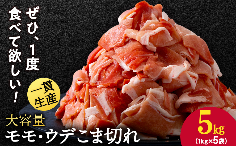 【12月20日決済確定分まで年内発送】北海道産 白老豚 モモ ウデ こま切れ 5kg 豚肉 冷凍 国産 スライス 切り落とし 小間切れ こまぎれ 細切れ BV019