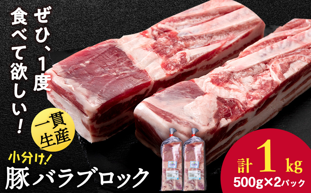 北海道産 白老豚 バラ ブロック 500g×2パック 豚 豚肉 白老 北海道 焼肉 BV076
