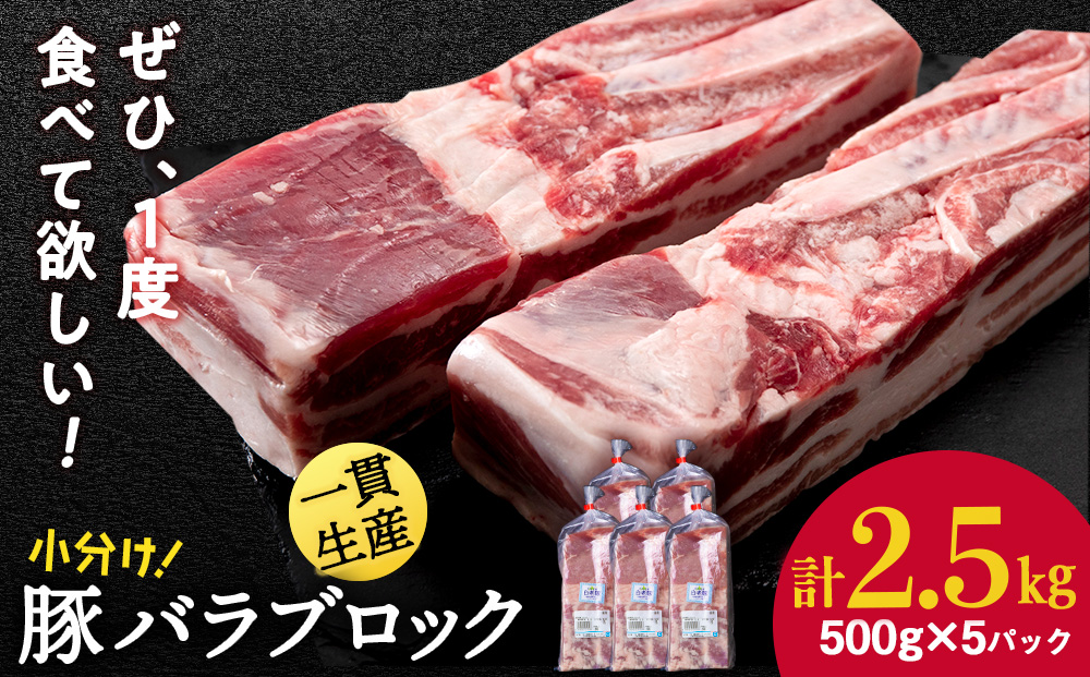 北海道産 白老豚 バラ ブロック 500g×5パック 豚 豚肉 白老 北海道 焼肉 BV079