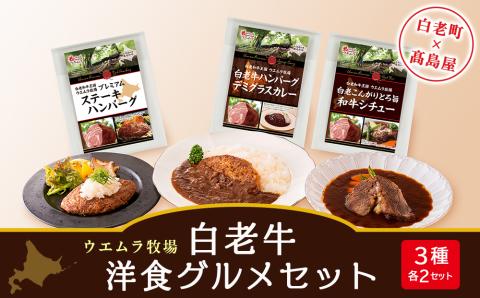 【12月20日決済確定分まで年内発送】＜ウエムラ牧場＞白老牛洋食グルメセット