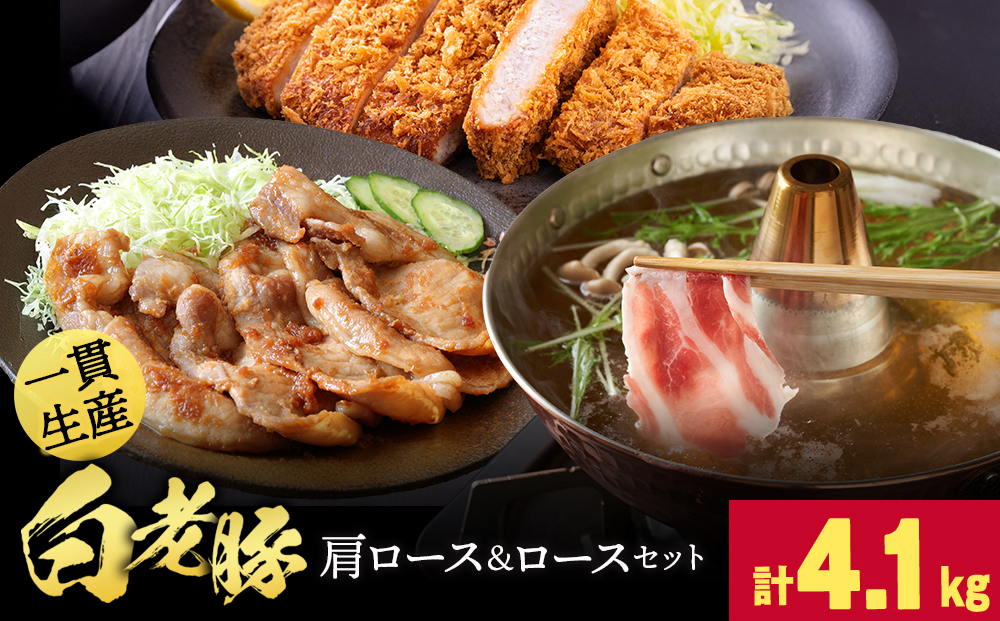 北海道産 白老豚 ロース・肩ロース・挽肉 セット 合計4.1kg BV099