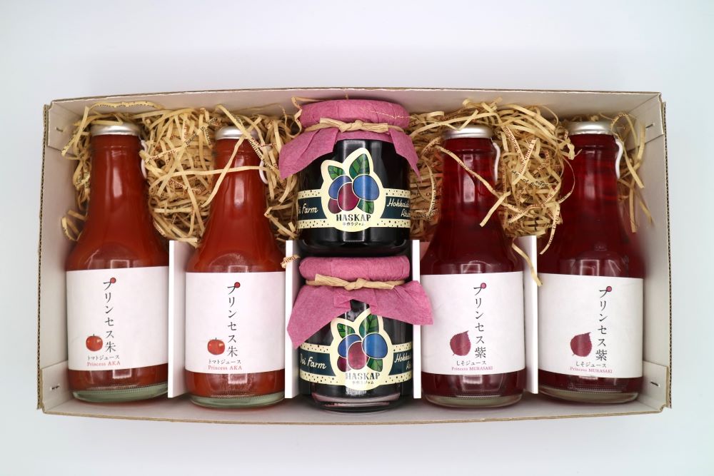 厚真のお母さん手づくりジュース（紫蘇・トマト150ml×各2本）＆土居農園ハスカップジャムセット《厚真町》【手づくりグループあすなろ】 しそ 紫蘇 とまと トマト ジュース 手づくり ハスカップ ジャム セット 北海道 [AXAQ003]