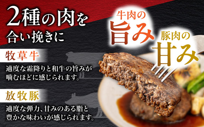 【牧草牛×放牧豚】ハンバーグ 5個 《厚真町》【GOODGOOD株式会社】冷凍 牛肉 豚肉 小分け 北海道 [AXBP006]