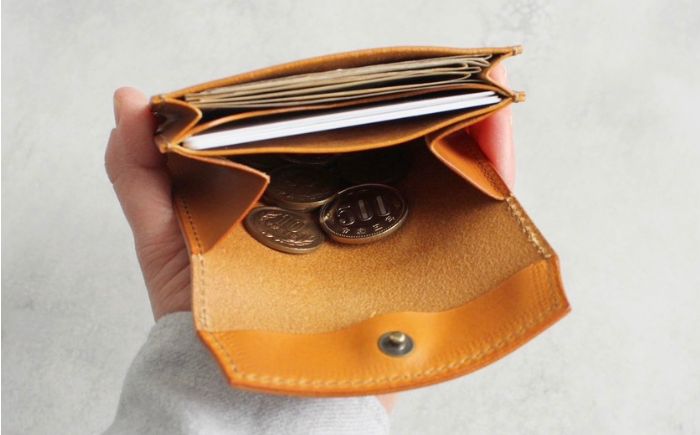 tanikoオリジナル セカンド財布（焦茶）《厚真町》【Taniko leather】 [AXAP018]