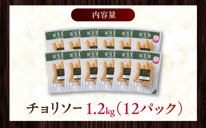 放牧豚 チョリソー 計1200g（100g×12）《厚真町》　【ファーマーズファクトリー株式会社】 [AXBA100]