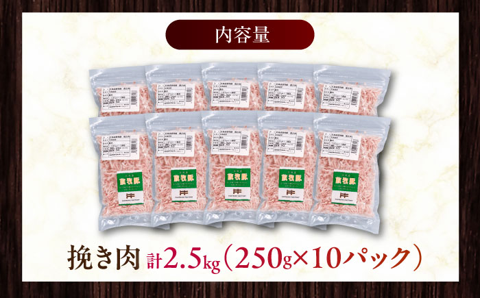 放牧豚 挽き肉 計2.5kg（250g×10）《厚真町》　【ファーマーズファクトリー株式会社】 [AXBA123]
