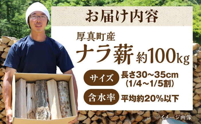 北海道 ナラ薪 100kg（20kg×5箱）《厚真町》【西埜馬搬】 楢 まき ストーブ 燃料 木材 キャンプ 北海道 [AXBE002]