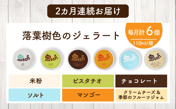 【全2回定期便】落葉樹色のジェラート6種セット 《厚真町》【株式会社クーバル】ジェラート アイス セット アソート 米粉  スイーツ ギフト 北海道 定期便[AXBQ008]