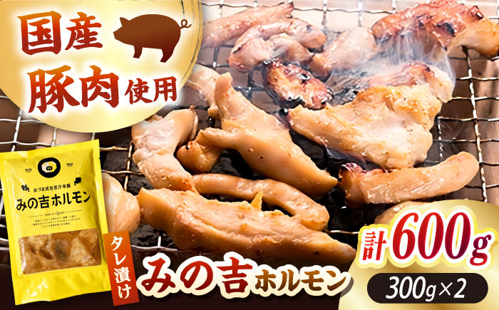 みの吉ホルモン 計600g（300g×2パック）《厚真町》【有限会社市原精肉店】 ほるもん ミノ 豚肉 焼肉 BBQ 味付き 小分け 冷凍 北海道 [AXAA031]