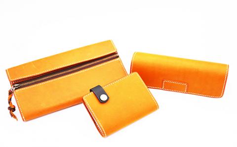 tanikoオリジナル 革3点セット（長財布・眼鏡ケース・カードケース）Aセット《厚真町》【Taniko leather】 革 革小物 レザー 作家物 革製品 長財布 財布 メガネ カード ケース ギフト 北海道 [AXAP001]