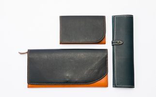 tanikoオリジナル 革3点セット（長財布・名刺入れ・ペンケース）Cセット《厚真町》【Taniko leather】 革 革小物 レザー 作家物 長財布 財布 名刺 名刺入れ ペンケース ケース ギフト 北海道 [AXAP003]