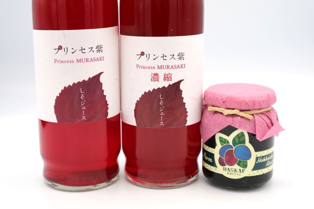 厚真のお母さん手づくりジュース（紫蘇ストレート・紫蘇濃縮 500ml×各1本）&土居農園ハスカップジャムセット《厚真町》【手づくりグループあすなろ】 しそ 紫蘇 ジュース 手づくり ハスカップ ジャム セット 北海道 [AXAQ001]