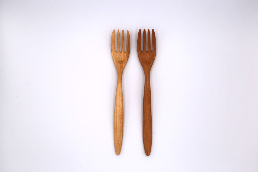 北海道産 天然木の手づくり パスタフォーク 5本セット（さくらの木）【受注生産】《厚真町》【木工房TANAKA】 パスタ フォーク 木製 天然木 カトラリー 日用品 雑貨 食器 北海道 [AXAU004] 20000 20000円