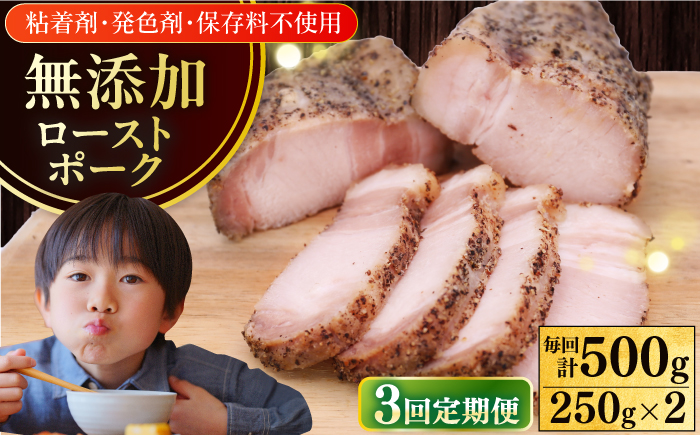 【全3回定期便】放牧豚 ローストポーク 2個（250g/個） 【ファーマーズファクトリー株式会社】 味付き 豚 肉 豚肉 ハム 焼き豚 ロース ロース肉 冷凍配送 北海道 [AXBA035]