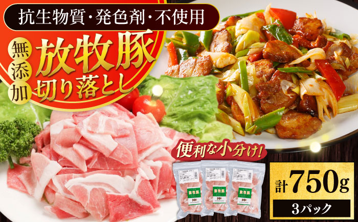 放牧豚 切落し 計750g（250g×3）《厚真町》　【ファーマーズファクトリー株式会社】 [AXBA118]