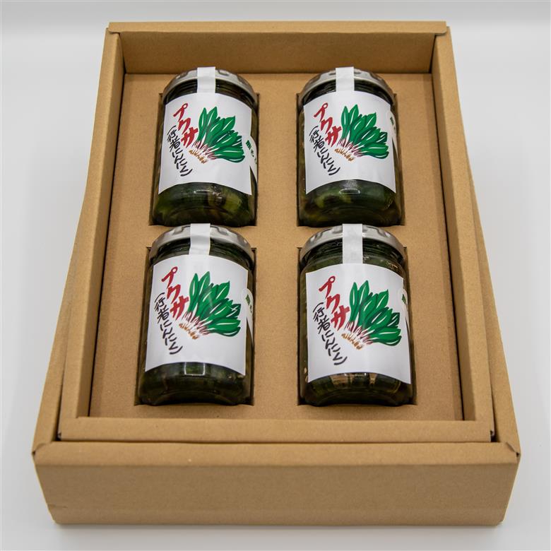 プクサ（行者ニンニク）昆布つゆ漬け 4瓶セット《厚真町》【株式会社知熊屋】 [AXBN006]