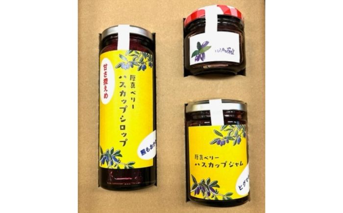 ハスカップシロップ・粒・ジャム 各１本セット【株式会社知熊屋】 [AXBN008]