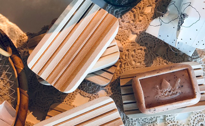 北海道の木材を使用したソープディッシュ【1個】