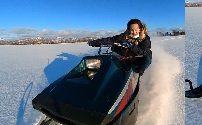 スノーモービル体験　ロングコース（約20分）2名様 体験チケット ペア 雪遊び スノーモービル