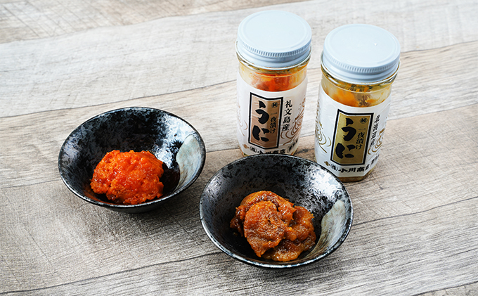 一夜漬けうに　食べくらべ２個セット【瓶詰】