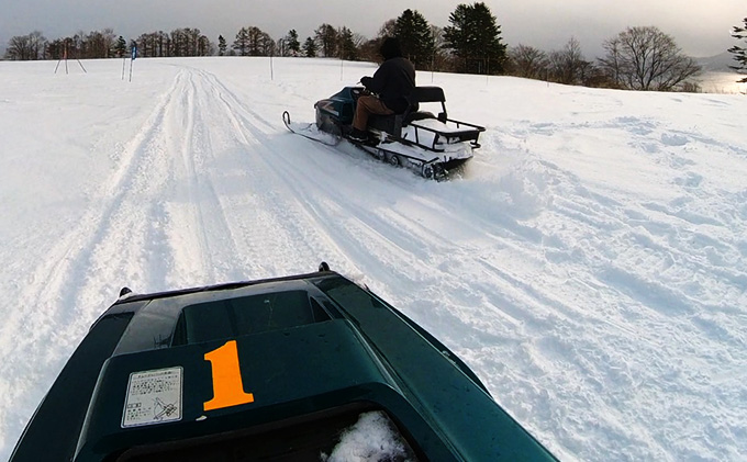 スノーモービル体験　ロングコース（約20分）2名様 体験チケット ペア 雪遊び スノーモービル