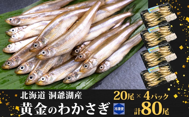 洞爺湖町産 黄金のわかさぎ 20尾×4P 計80尾 北海道産 ワカサギ わかさぎ 川魚 魚介類 産地直送 冷凍 お取り寄せ グルメ 料理 天ぷら フライ とうやマルシェ 北海道 洞爺湖町