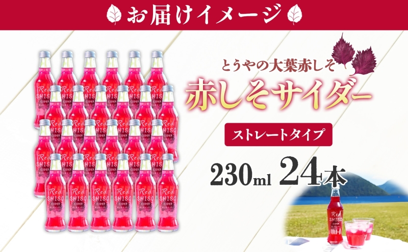 北海道 赤しそ サイダー 230ml×24本 10月末までお届け シソ しそ 大葉赤紫蘇 炭酸 さっぱり ポリフェノール 契約農家 手詰み 産地直送 ピュアフーズとうや 送料無料 飲料類 炭酸飲料 果実飲料 ジュース