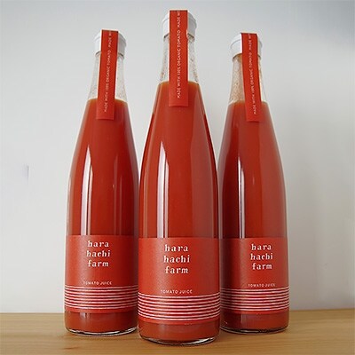 2022年1月発送開始『定期便』ハラハチファーム 100%トマトジュース500ml×3本全3回