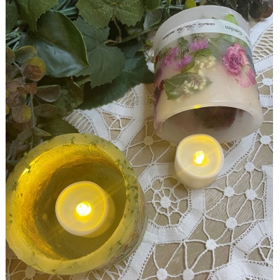 安平町産菜の花とお花のボタニカルキャンドル