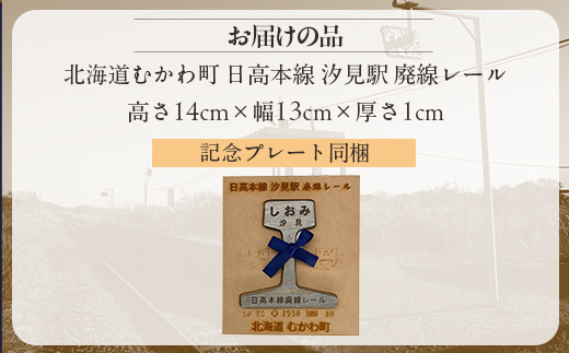 第2弾 日高本線廃線レール 厚さ1cm（限定品） MKWG030 高さ１４ｃｍ×幅１３ｃｍ×厚さ１ｃｍ