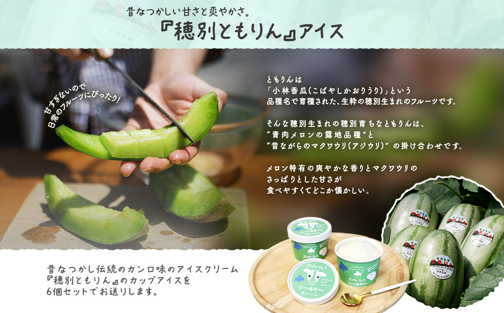 大地のアイス 穂別ともりん[120ml×6個]  【ふるさと納税 人気 おすすめ ランキング アイス アイスクリーム スイーツ デザート カンロ 大地のアイス ほべつ 穂別 あじうり セット 北海道 むかわ町 送料無料】 MKWAK001
