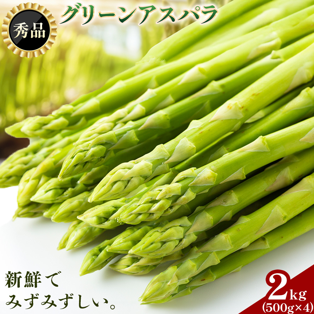 アスパラガス 秀品 アスパラ グリーンアスパラ 2L サイズ 2kg (500g×4) 門別町農業協同組合(生活資材課)《4月上旬-5月末頃出荷》北海道 日高町 送料無料 春野菜 春 朝採り 朝採れ お取り寄せ---hohdk_mnkkssk_2_2kg---